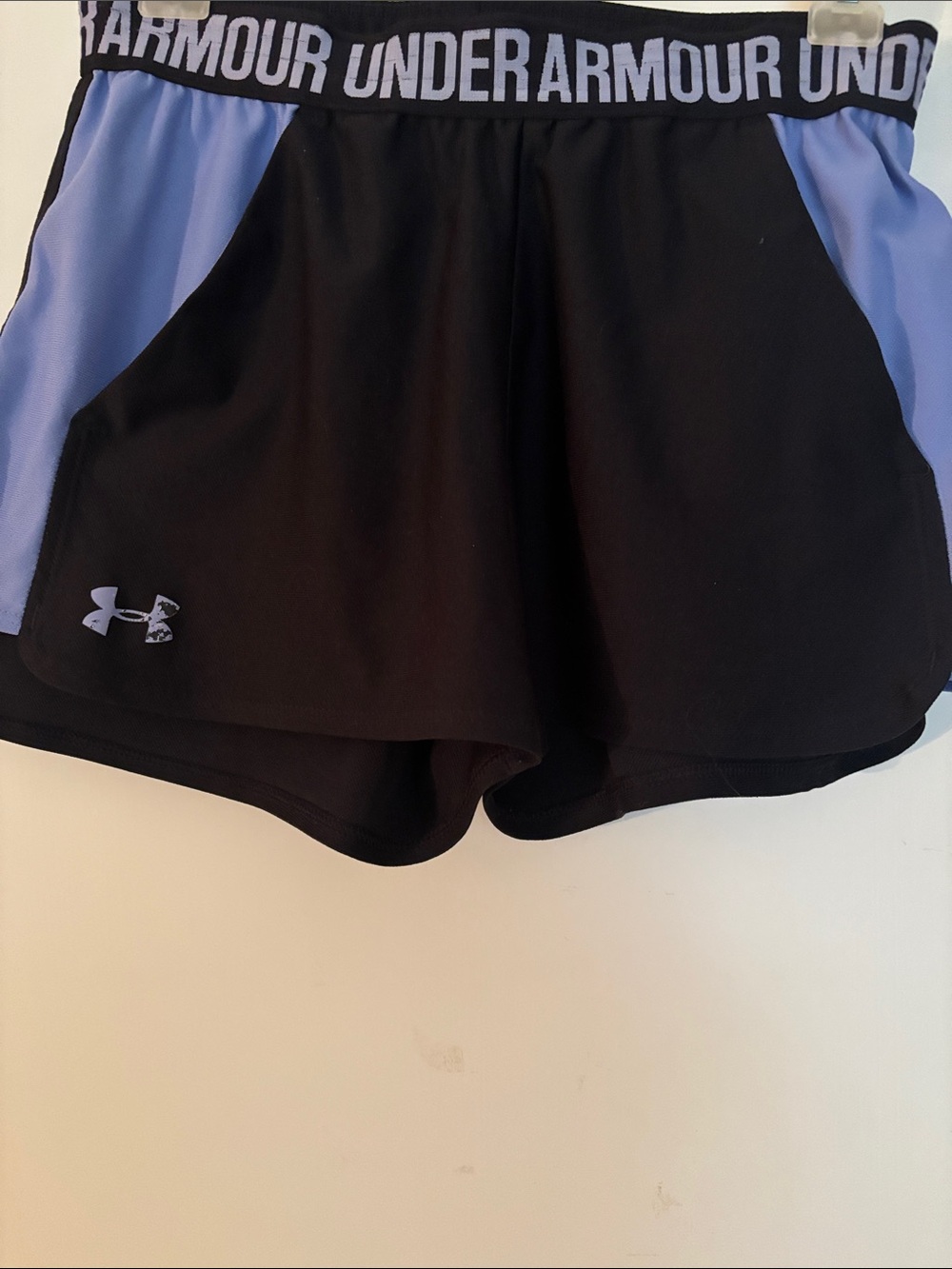 Under Armour Heat Gear Black and Lavender Women's Athletic Loose Shorts